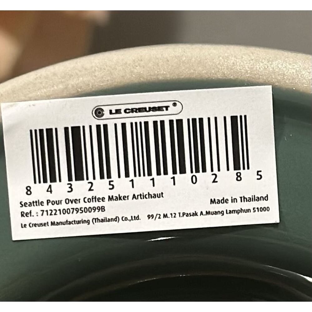 Le Creuset Pour Over Coffee Cone Stoneware Second Choix Artichoke Artichaut NEW - Picture 5 of 8